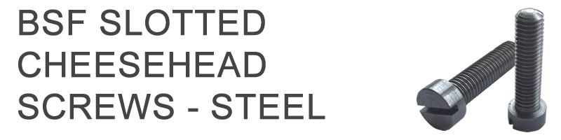 BSF Cheesehead Slotted Screws - Steel