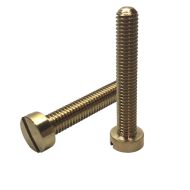 0BA x 1 1/2" Brass Slotted Cheese Head Screw (pck 10)