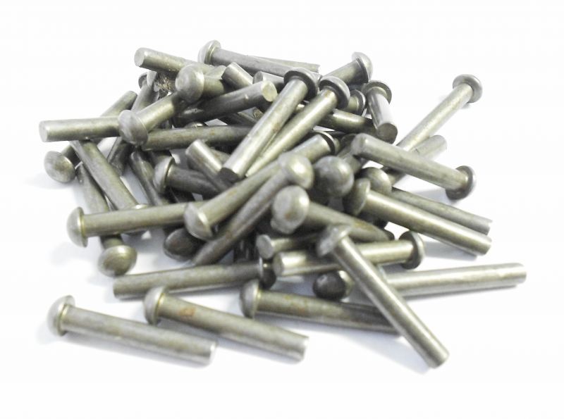 25 pcs UK made for model engineers 1/8 X 3/8  Steel Round Head Solid Rivet 