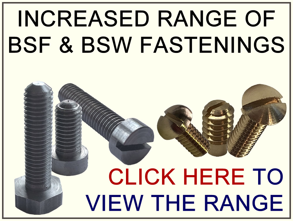 Increasing Range of BSW & BSF Fastenings
