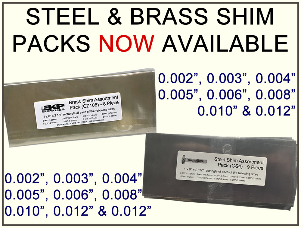 Brass and Steel Shim Packs Now In Stock